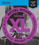 :D'Addario EXL120-7 XL NICKEL WOUND   7-  Super Light 7-String 9-52 D`Addario